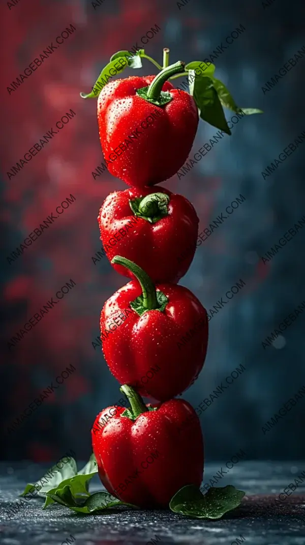 Levitating Red Peppers: Eye-catching Culinary Composition