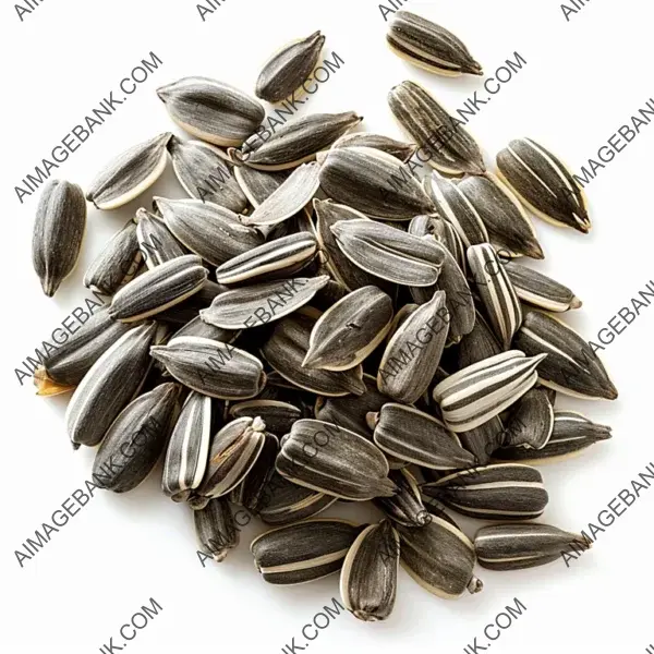 Isolated Sunflower Seeds: Clean White Background