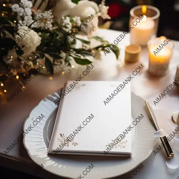 Christmas Setting with White Notebook: Festive Decor