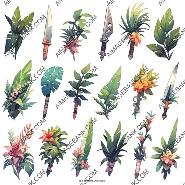 Primal Jungle Weapons for 2D Unity Game