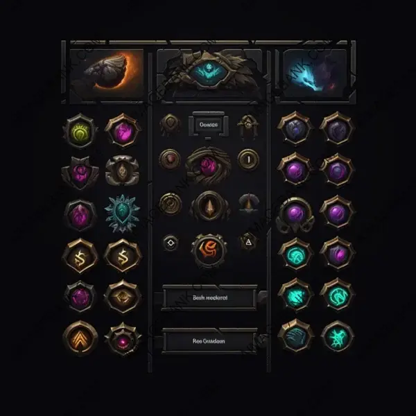 Gaming Interface Elements for League of Legends and Warcraft