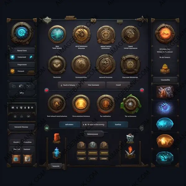 MMO RPG Interface Elements for Gaming