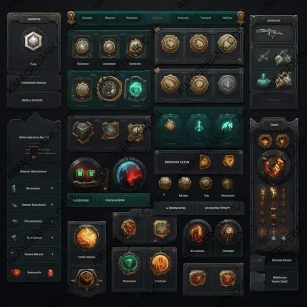 Role-Playing Game UI Elements for MMOs