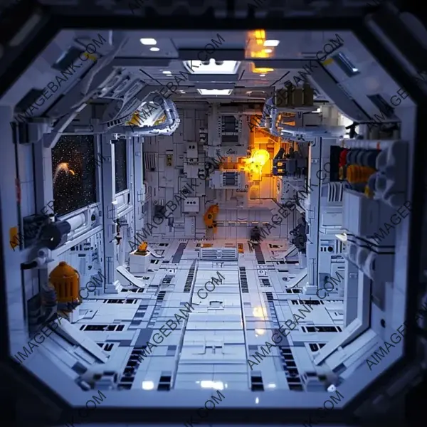 Minimalistic Space Station: Overhead Floor Plan