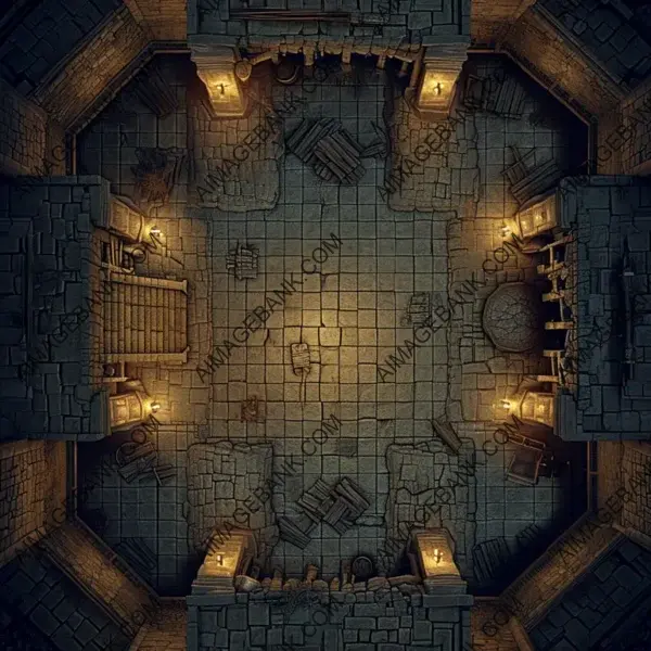 Dungeon Floor Plan: Overhead Medieval Fantasy