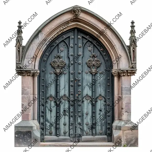 Typical Gothic Main Door: Isolated Photography
