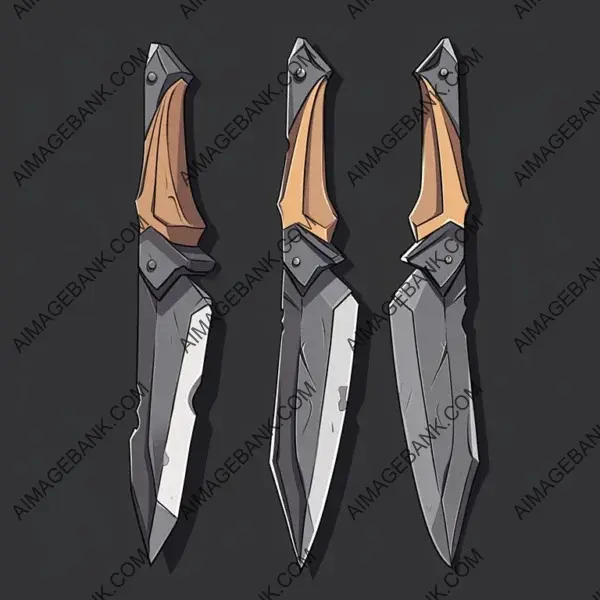 Small Modern Throwing Knives: Side View