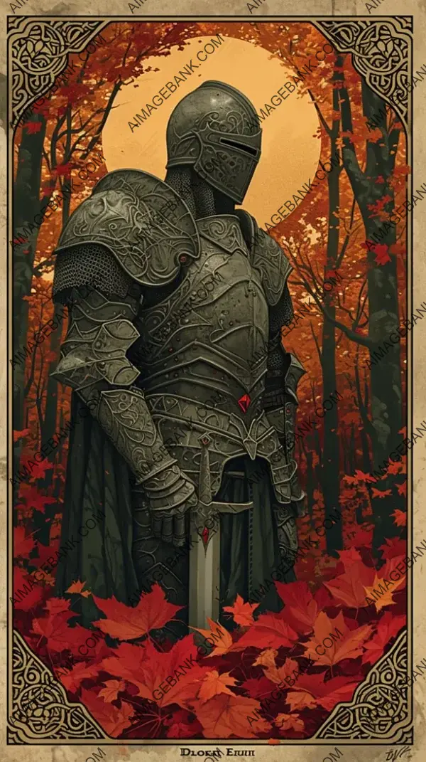 Warforged Knight Fantasy Art: Tarot Card DnD