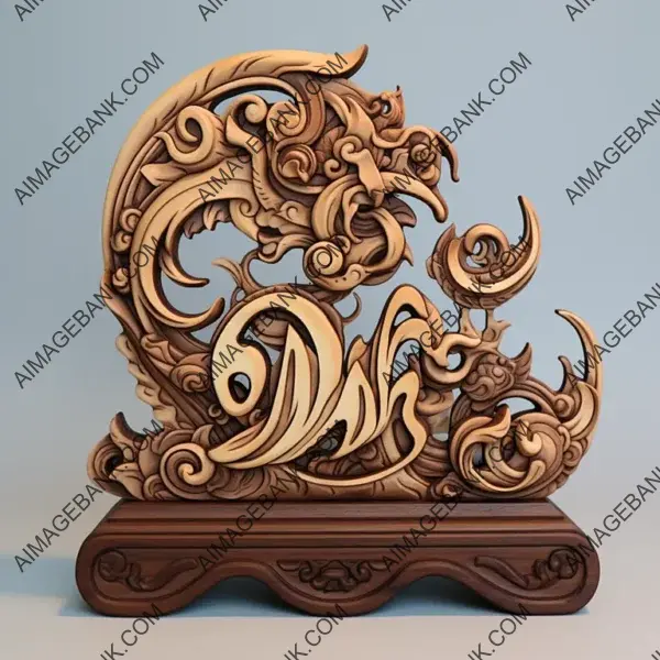 Sample Carved Wooden Stand: Flat Design