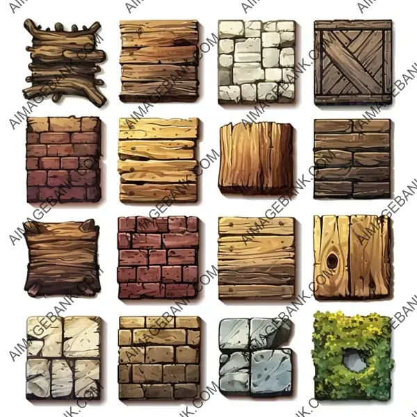 Pixel Wood Planks Collection: Isolated White