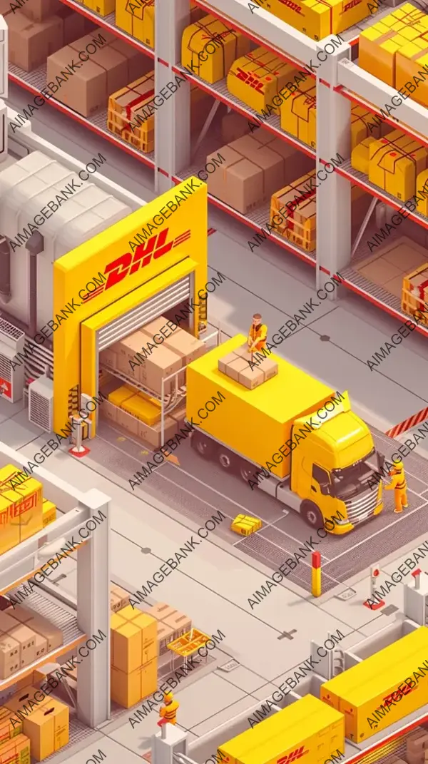 Isometric Mobile Video Game Screen: DHL Theme