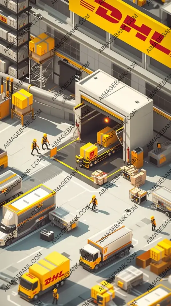 Mobile Video Game Screen: Isometric DHL Theme