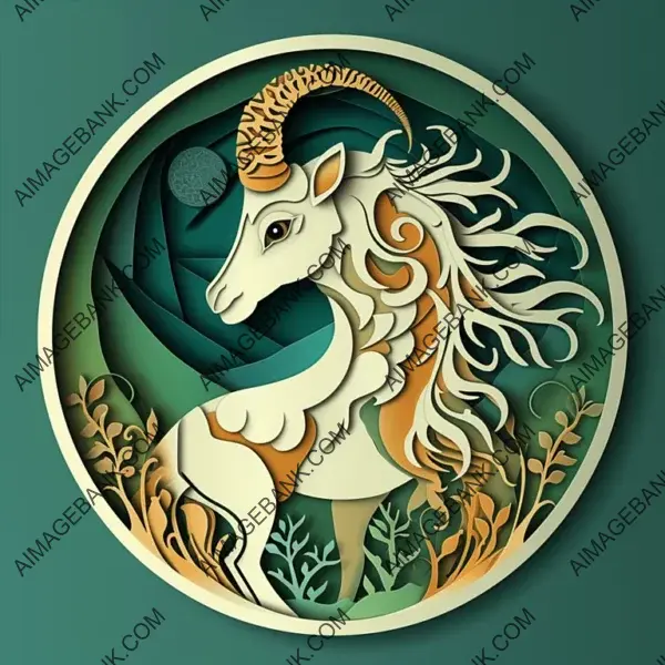 Simplistic Papercut Illustration: Capricorn Theme