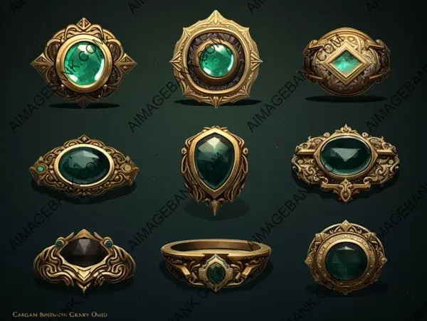 Champion Rings Selection Icons: Gaming UI Elements