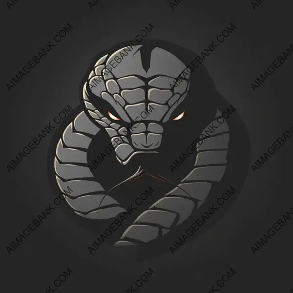 Esports Mask: Minimalist Design with Black Snake Cobra