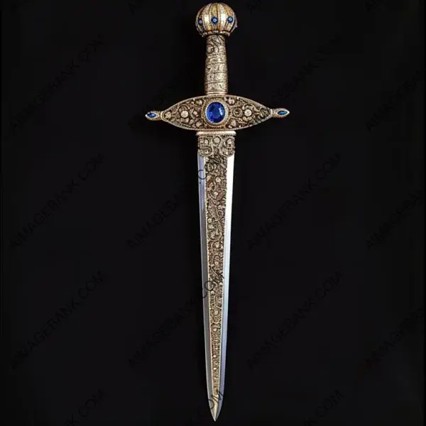 Silver and Gold Filigree Ceremonial Short Sword