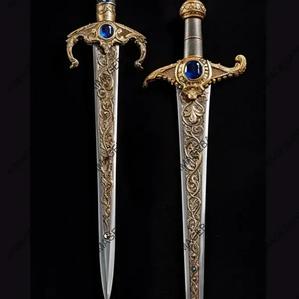 Ceremonial Short Sword: Silver and Gold Filigree