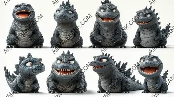 Black Godzilla: Full Body, Multiple Poses