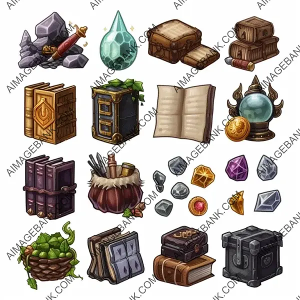 Crafting Resource Icon Set: Game Assets