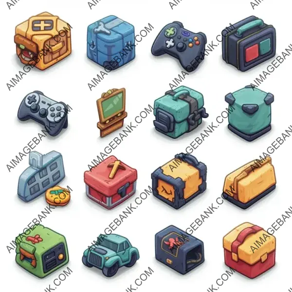 Generate Set: Square Game Store Prop Icons