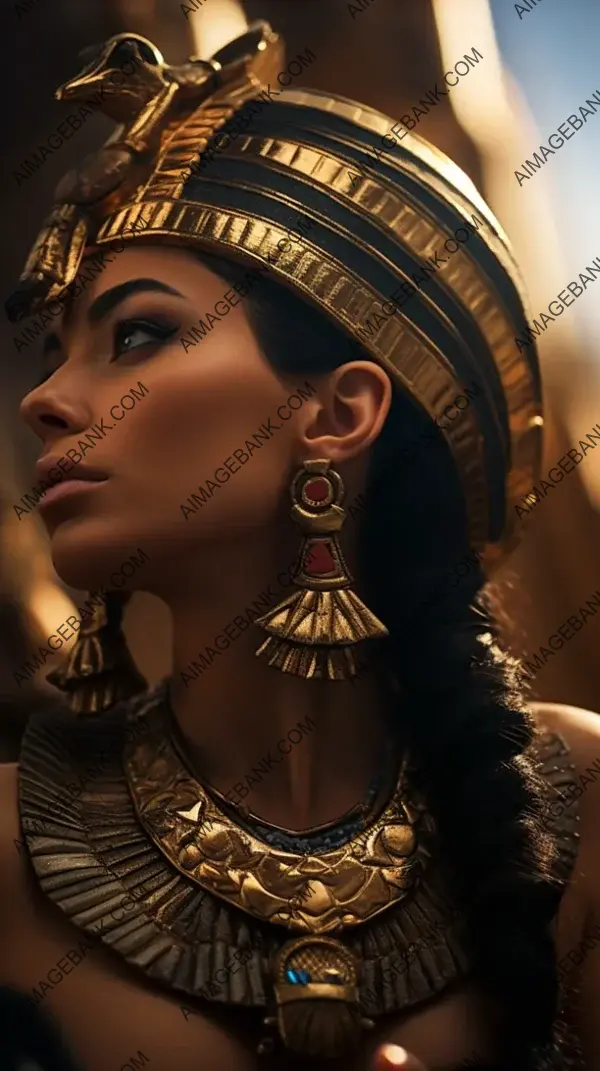 Artistic Rendition of Cleopatra Overseeing Her Egyptian Subjects