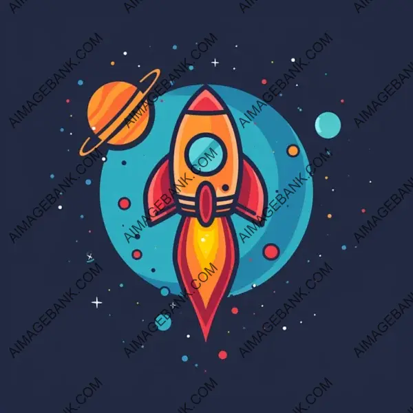 Futuristic Rocketship Logo for Software