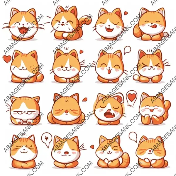 Playful Cat Emoticons Set for Fun Messaging