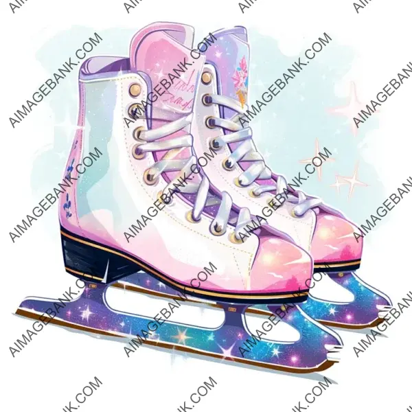Colorful Clipart of Cute Ice Skating Shoes for Winter Fun