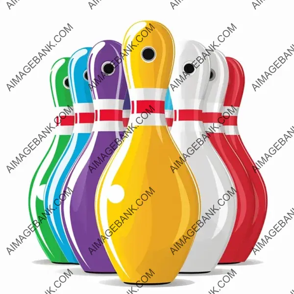 Colorful Clipart of Cute Bowling Pin for Fun Bowling Themes