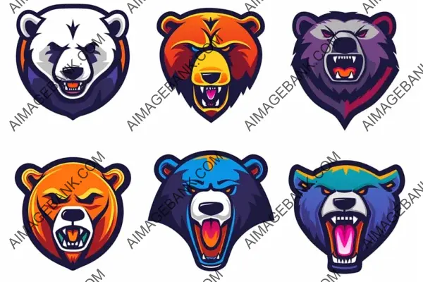 Collection of Six Bear Logo Vectors for Esport Teams