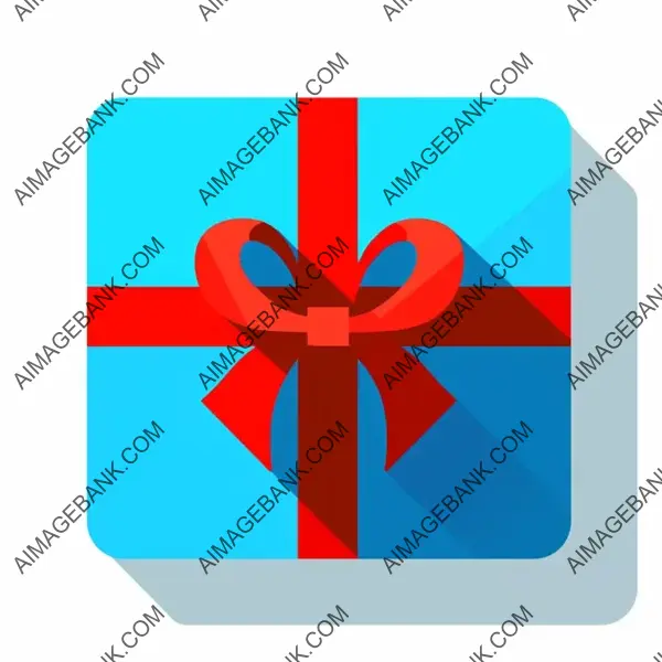 Flat Style Bright Blue Gift Icons for Gifting Concepts