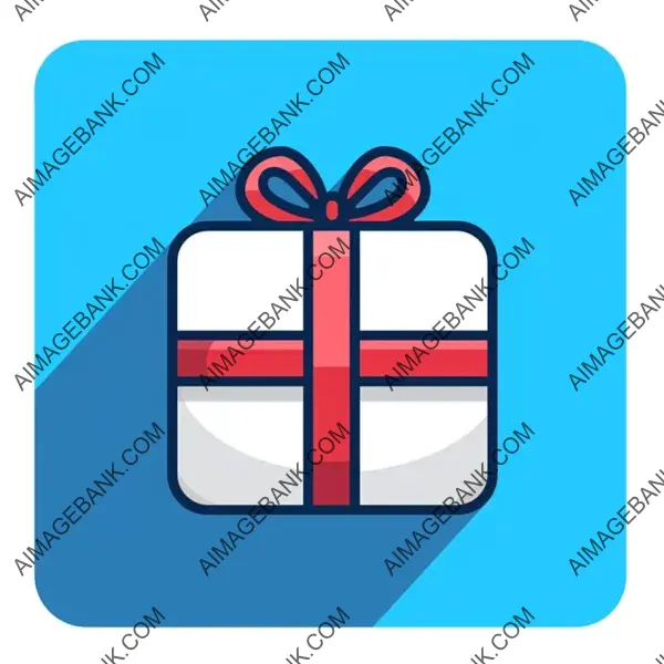 Bright Blue Rectangular Gift Icons in Flat Design for Gifts