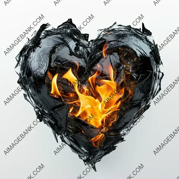 Obsidian Gemstone Heart Isolated for Precious Design Elements