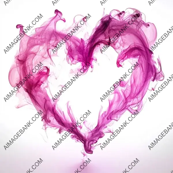 Heart with Pink Flames Isolated on White for Artistic Projects