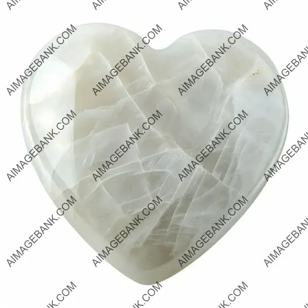 Isolated Heart with White Moonstone for Artistic Projects