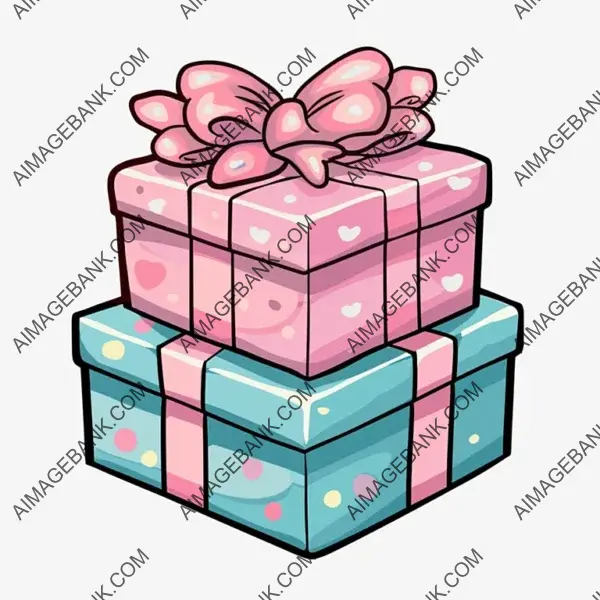 Collection of Line Art Icons Depicting 2024 Gift Boxes