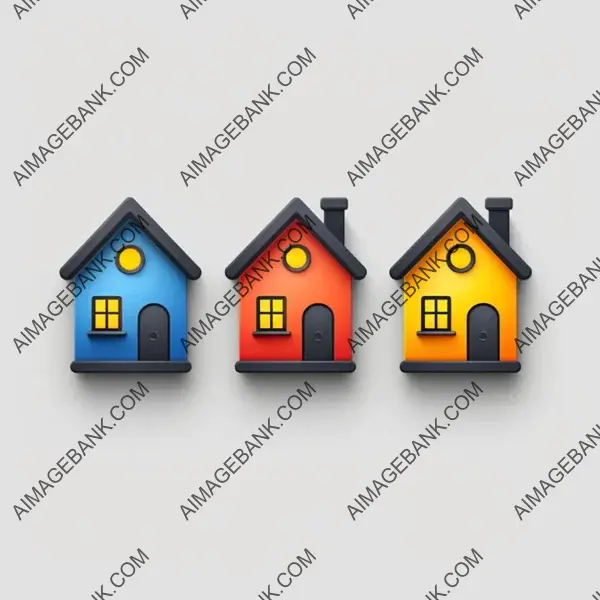 Property Flat Icon in Vibrant Colors for Real Estate Business