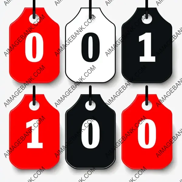Collection of Red Vectorized Price Tag Icons