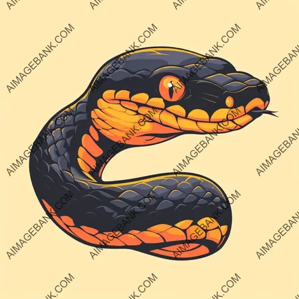 Rattler Snake Vector Art with Minimal Lines