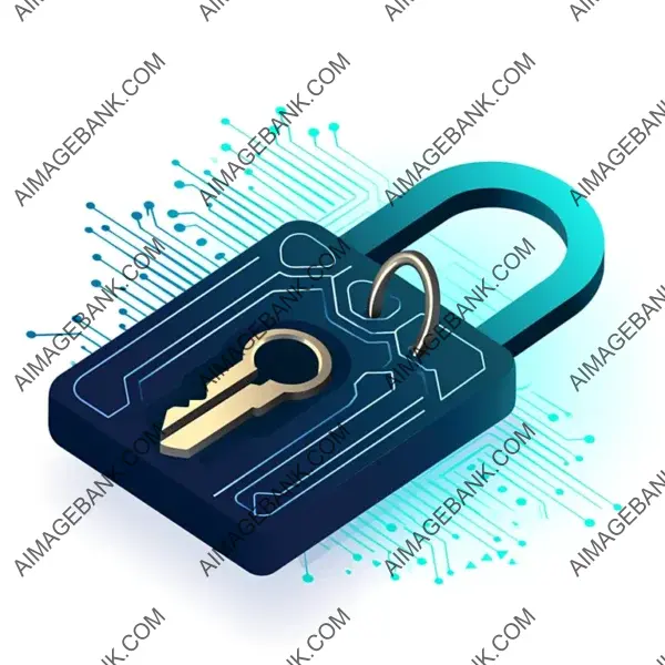 Digital Lock Key Abstract: Isolated Graphic Design