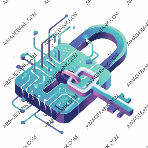 Graphic Isolated Design: Abstract Digital Lock Key