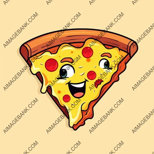 Pizza Slice Cartoon Logo: Playful Style