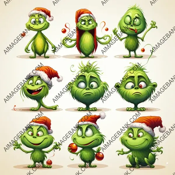 Cute Little Christmas Set: Set of Different Funny Characters