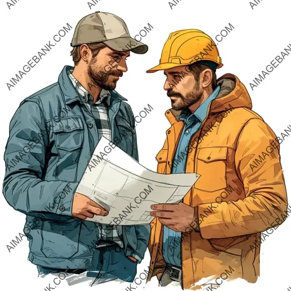 Isolated Engineers Discussing Plans