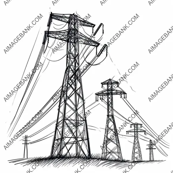 Isolated Power Lines and Electricity Pylons