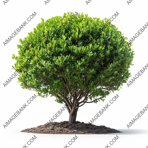 Side View of Bush Isolated on White Background