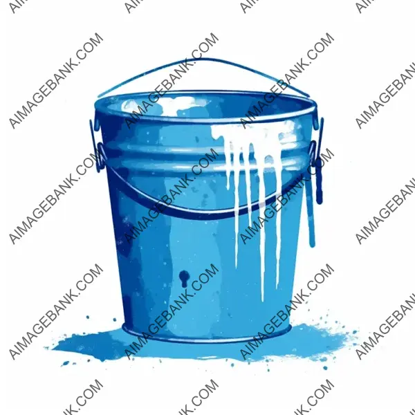 Simple Blue Bucket Vector Icon