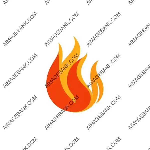 Vector Icon of Fire in Simple Style on White Background