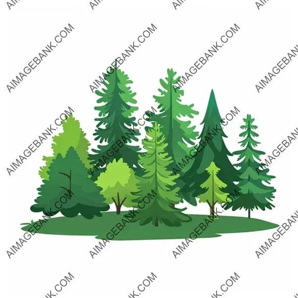 Vector Icon of Forest in Simple Style on White Background