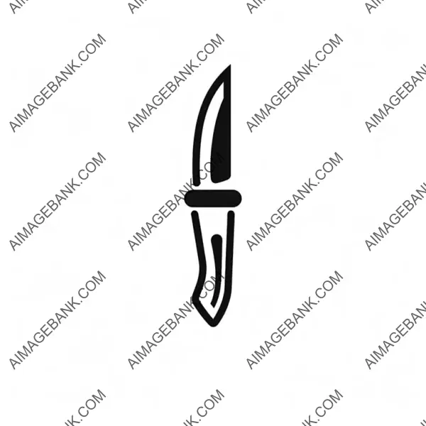 Simple Vector Icon of Knife on White Background